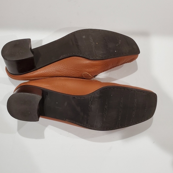 Stuart Weitzman women mule shoe size 8.5 brown leather backless heel loafer shoe - Picture 6 of 6